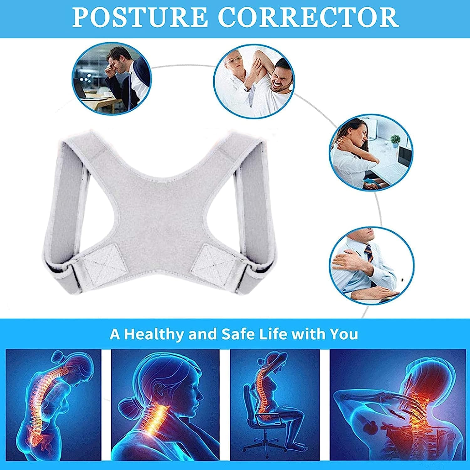 Intelligent Induction Type Back Straight Shoulder Support Belt