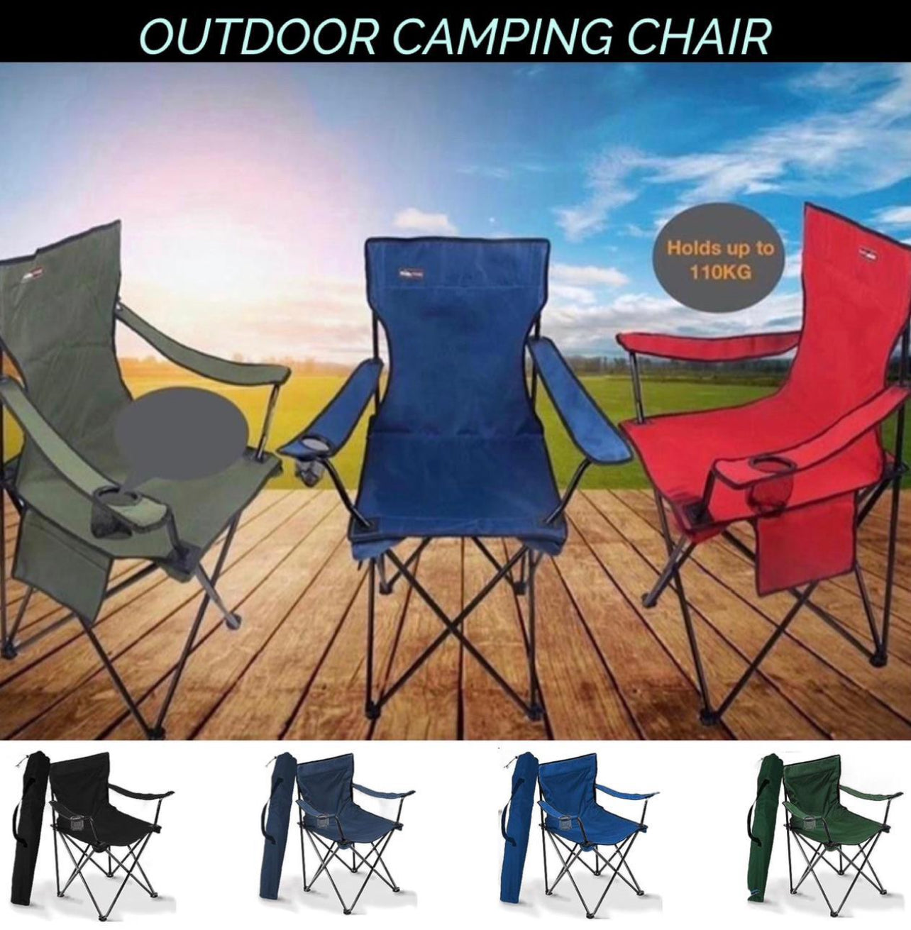 Folding Camping Chair with Shadow Sky, Portable Beach Outdoor