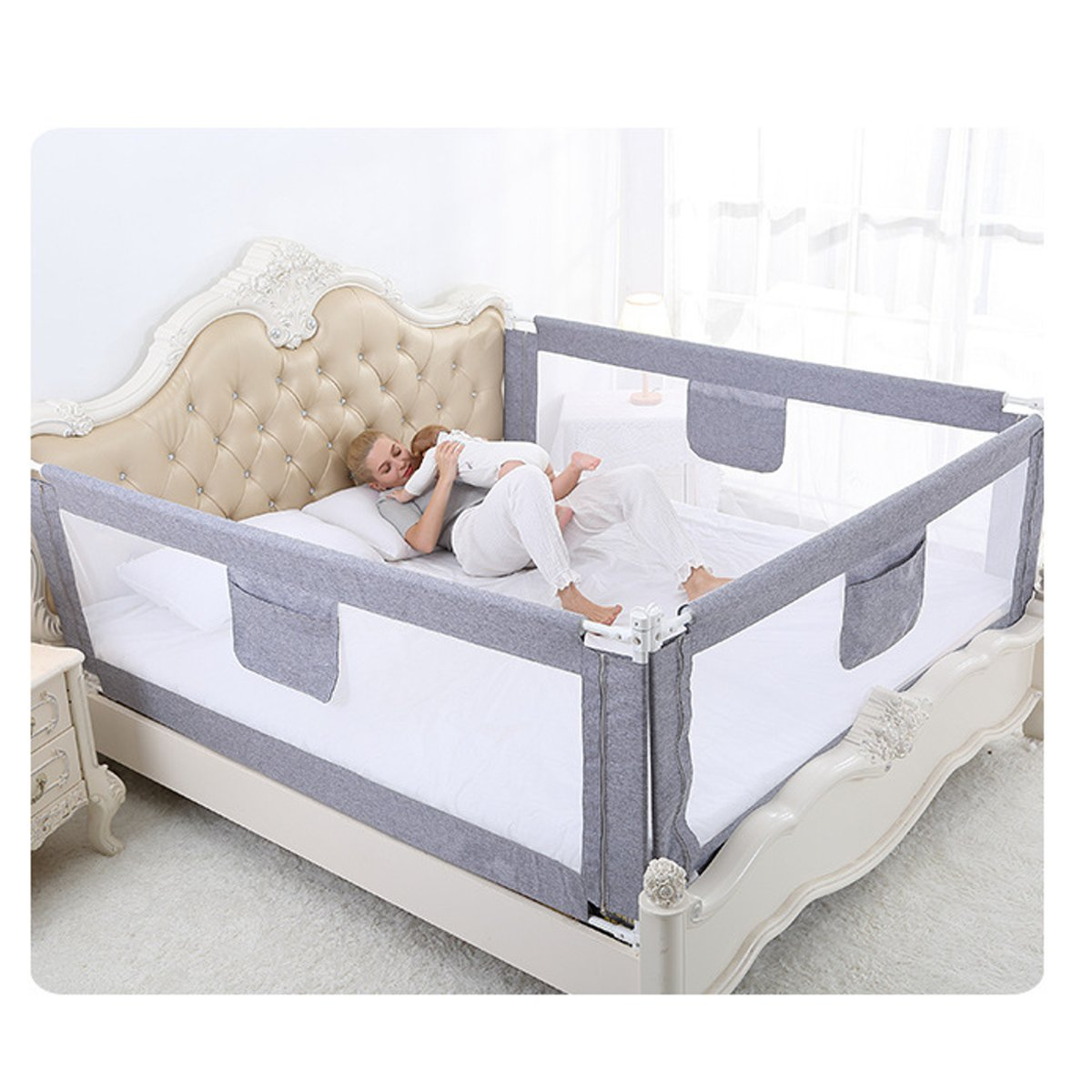 3 in 1 Baby Bed Guardrail Crib For 0-36months Infants Bed Barrier Safety  Rail