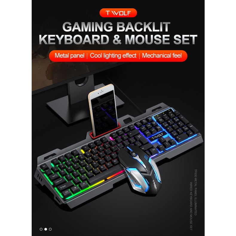 Wholesale T-WOLF TF300 Full Size Wireless Keyboard and Mouse Set with  Ultra-Thin Sleek Design from China