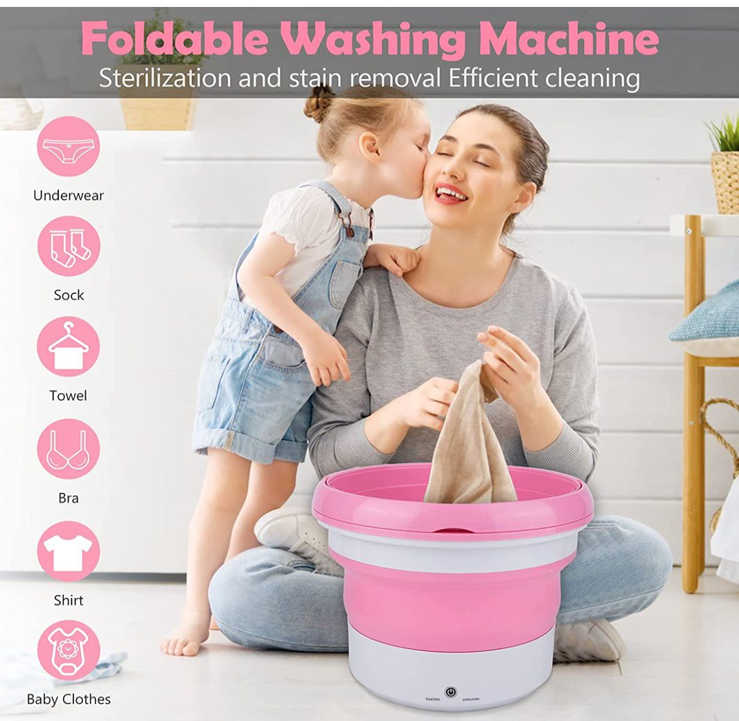 Portable Mini Washing Machine Ultrasonic Turbine Clothes Washer For Travel  Home