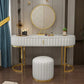 Modern Luxury Dressing Table Marble Top Steel Legs Console Table With Mirror And Stool