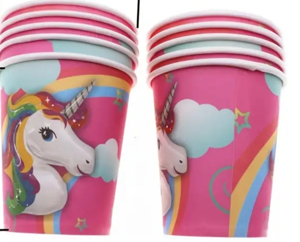 Unicorn Party Theme Paper Cups - 4 Colour Options (10pc)