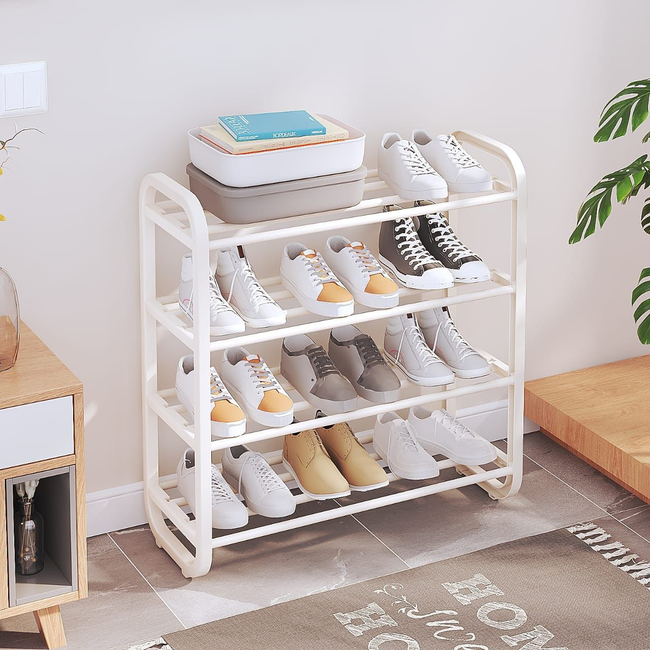 4 Tier Shoe Rack Storage Organizer