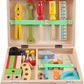 Wooden Realistic Play Set with Box Case and Tool Accessories Included Colourful and Fun Design for Children-37pc Set