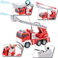 Fire Truck Toy Jumbo Friction Powered Fire Engine Truck with Lights and Sounds/Sirens, Rescue Boom, and Water Pump Hose to Shoot Water 1:16scale