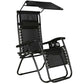 Sun Lounger Recliner Chair With Canopy Sunshade