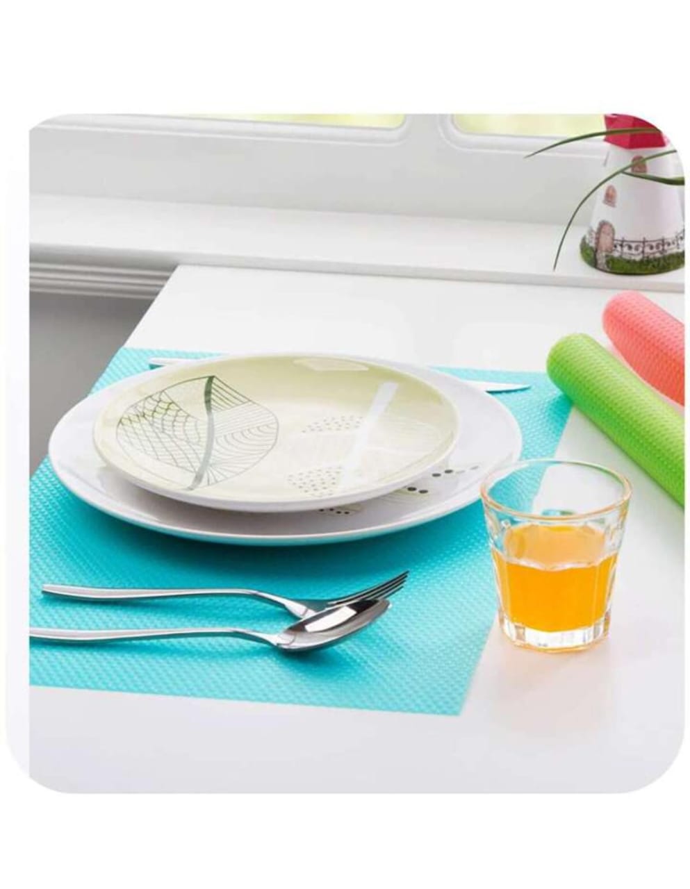 Non-Slip Plastic Refrigerator Kitchen Mats 6PCS