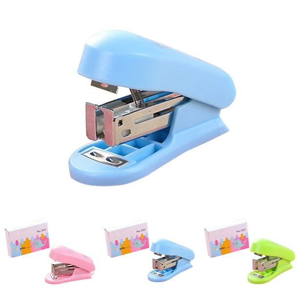 Cartoon Mini Stapler Plastic Mini Stapler School Book Sewer Office Binding Stapler Paper Stapler