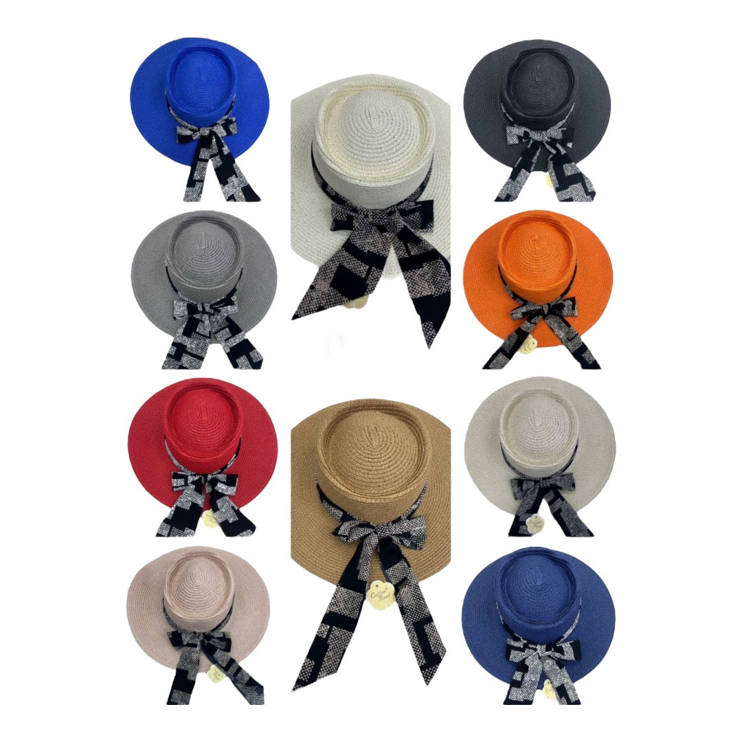 Sun Hats Small Bee Straw Hat and Beach Hat Women Loose Sunscreen Sunshade Flat Cap Visors Hats Various Colours