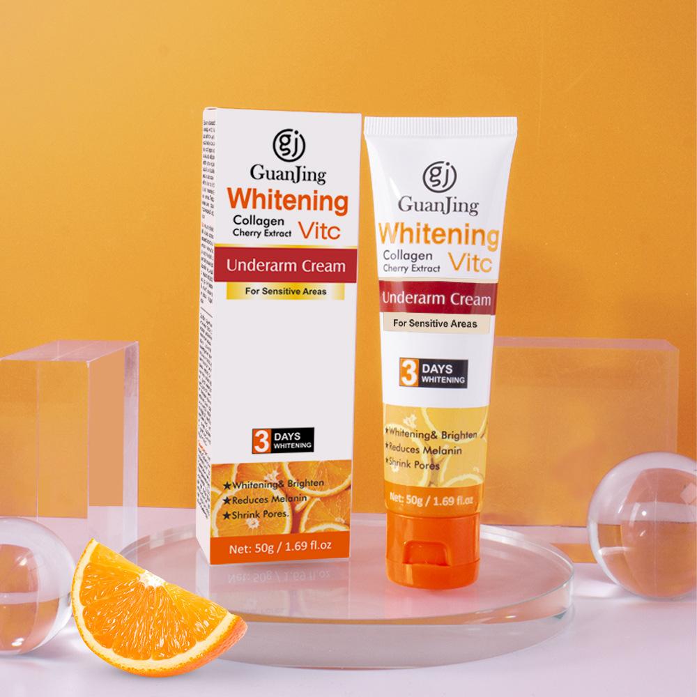 GUANJING Face Cream Vitamin C Underarm Whitening Cream Armpit Skin Care Cream Brightening Beauty Cream Body Cream 50g