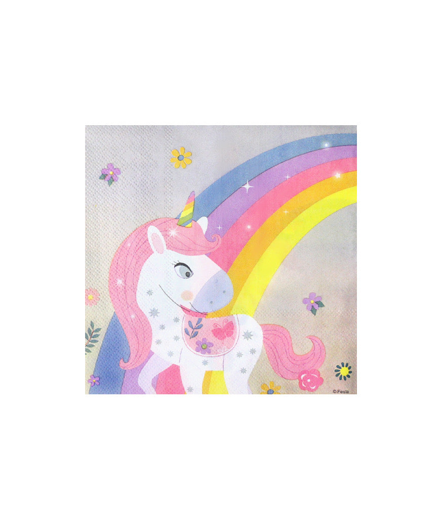 Unicorn Party Theme Paper Napkins (20pc)