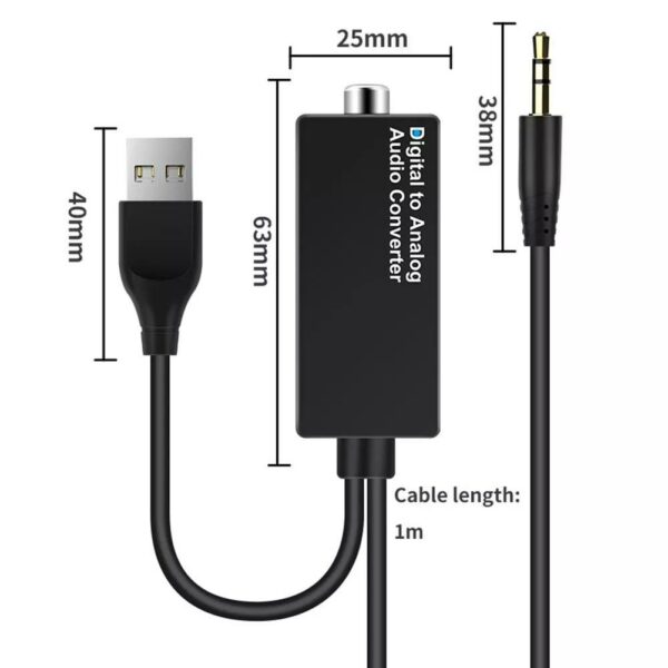 Digital to Analog Audio Converter Coaxial DAC Audio Decoder with RCA Cable