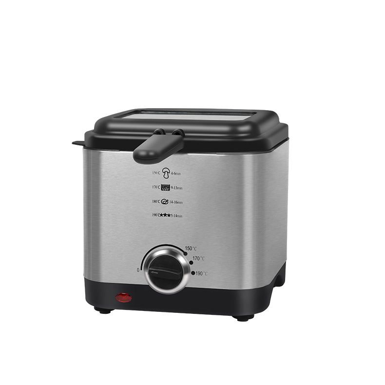 ENZO Kitchen Household 1.5L Detachable Oil Container Commercial Viewable Window Stainless Steel Electric Deep Fryer