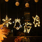 Christmas Santa 12 Ornaments Curtain Fairy String Lights Warm White with Tail Plug Extension 3M