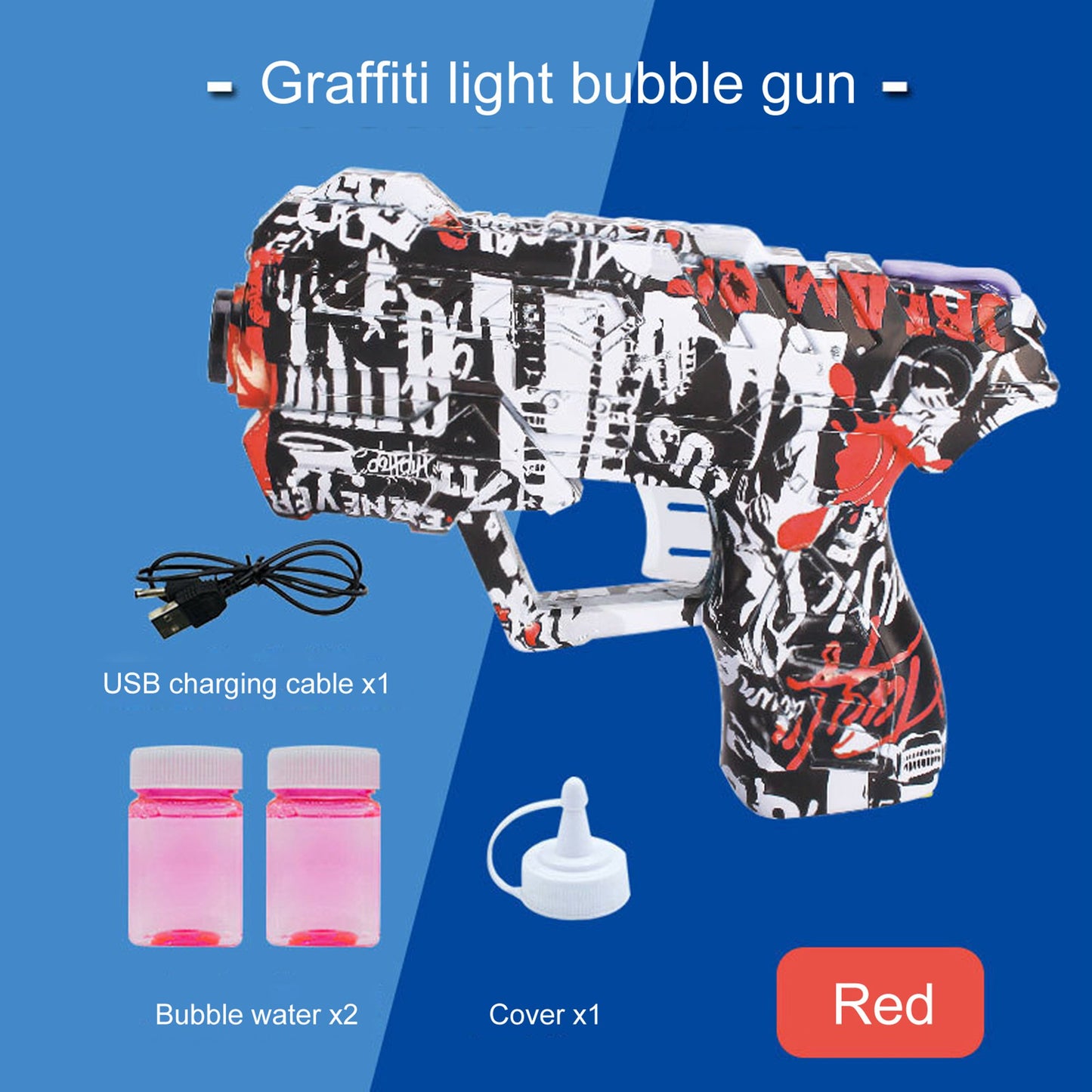 Rechargeable Bubble Gun With Light