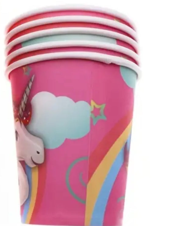 Unicorn Party Theme Paper Cups - 4 Colour Options (10pc)