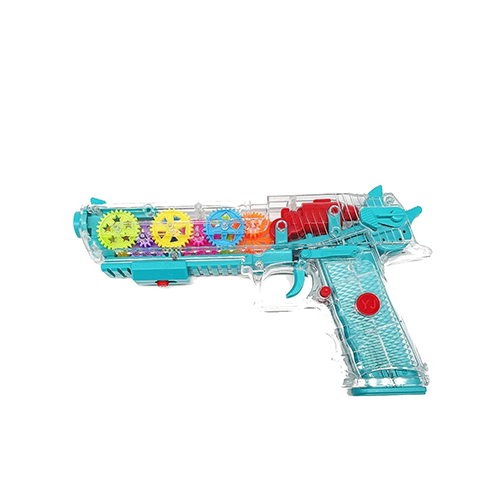 Colourful Electric Transparent Concept Gun Toy, Gear Light Gun, Gear Flashing Light Gun with Music