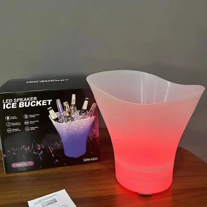 LED Rechargeable Ice Bucket With Speaker.