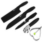 5pcs Stainless Steel Black Kitchen Knives