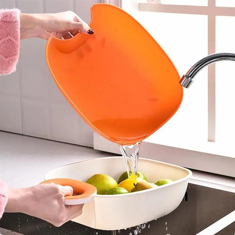 Multifunctional Double Layer Plastic Drain Bowl ,Fruit Washing Bowl ,Rice Strainer .