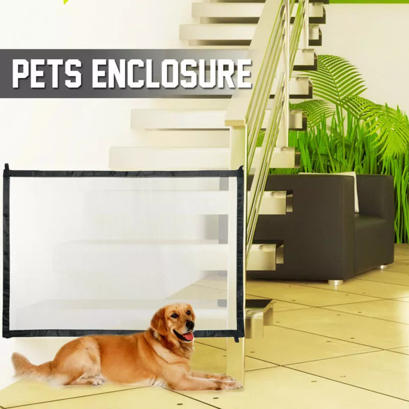 Magic Gate Pet Dog Safety Mesh Gate Portable Folding Enclosure Install Anywhere Keep Distance for Your Pets from Kitchen and Outdoor