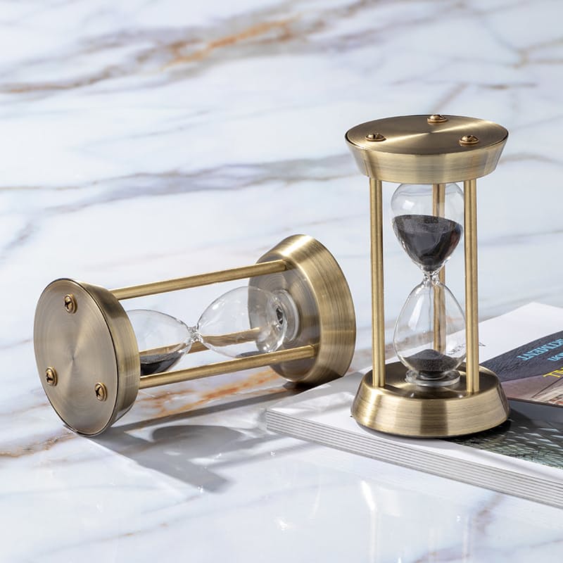 Vintage Metal Hourglass Sand Clock