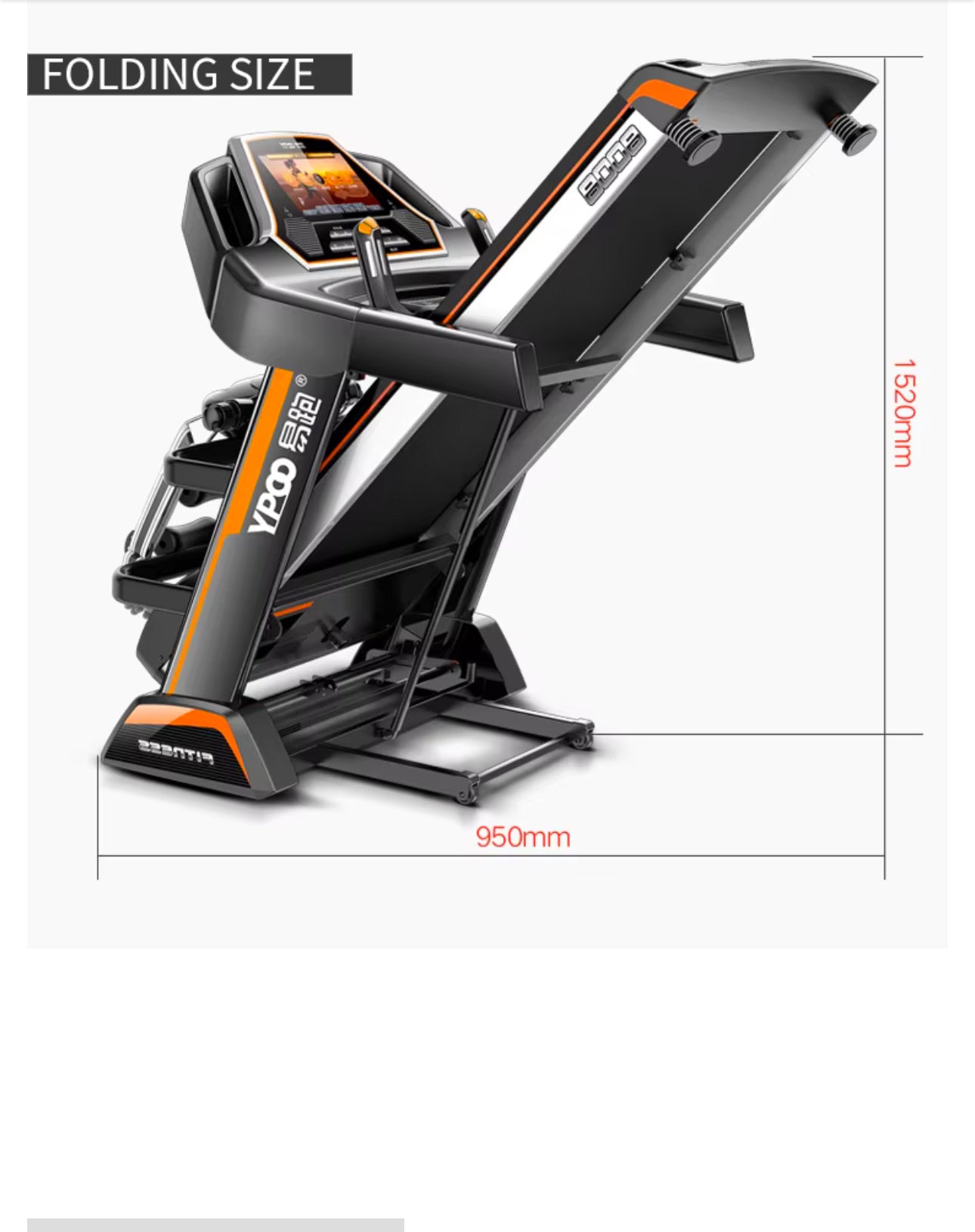 PRO-SPORTZ 8008 (F88)Digital Treadmill Exercise Fitness Machine 150KG Semi Commercial Treadmill With Kinomaps, Swift & Yfit Apps. 7” TFT Screen & Bluetooth.