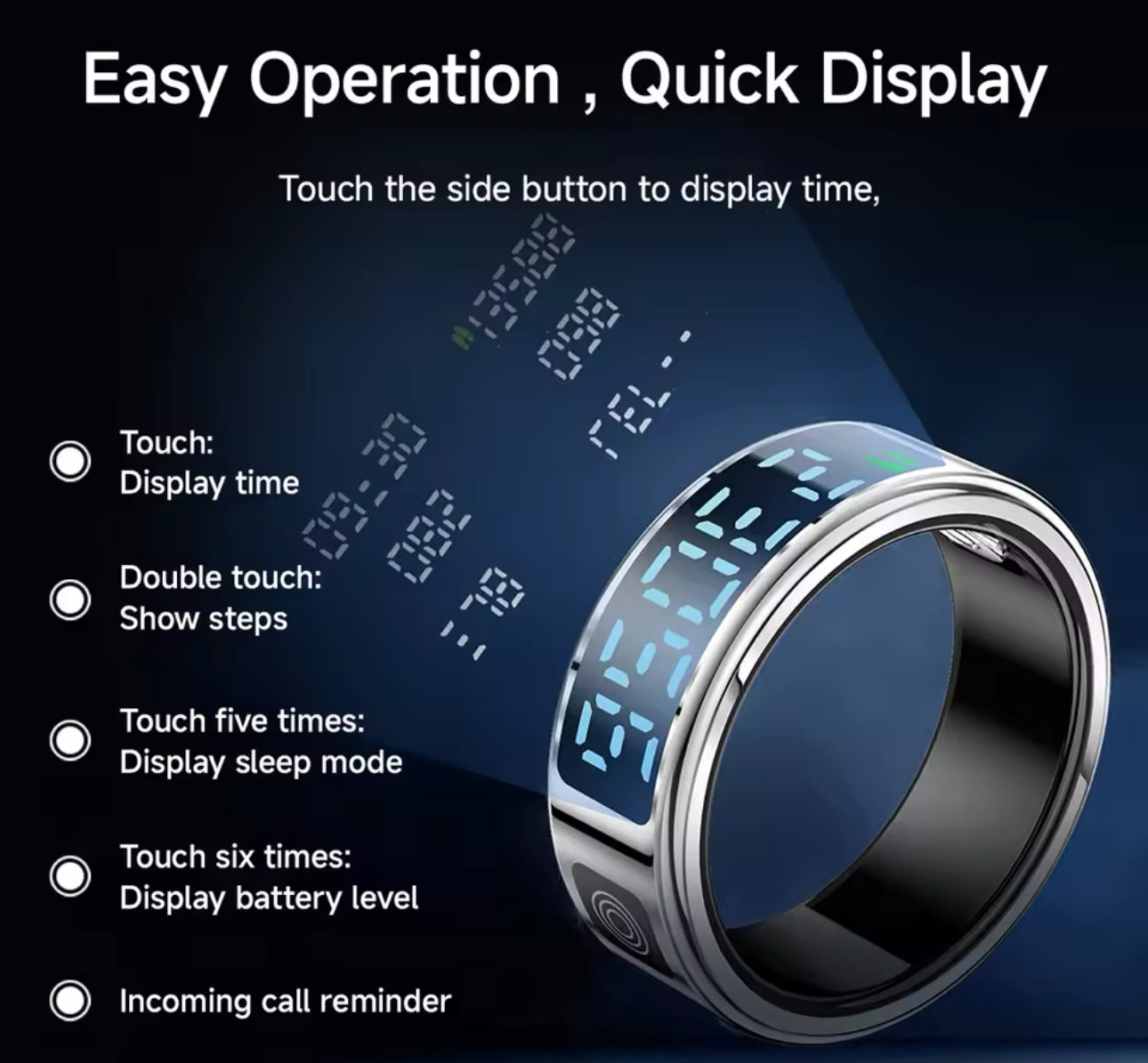 New High Performance Smart Ring With 5ATM Waterproof Gesture Operated Camera Video Health Monitoring and Durable Battery