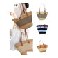 Womens Straw Tote Bag Handbag Large Woven Capacity Top Handle Bag Summer Stylish Straw Basket Bag - Various Colours