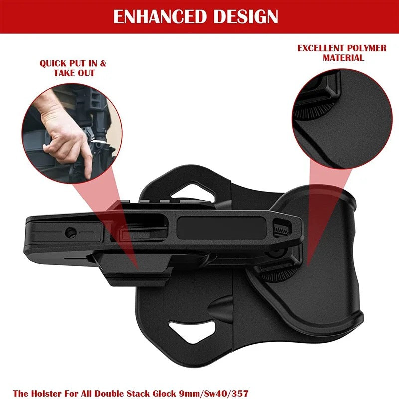 Tactical  Pistol Holster Concealed Left Right Gun Holsters for All Double Stack Glock 9mm