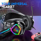 Noise Audio Cancelling Control RGB Headphones Over-Ear USB Mic and Gaming Wired Headse