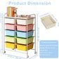 10 Drawers Rolling Storage Cart, Multicolor