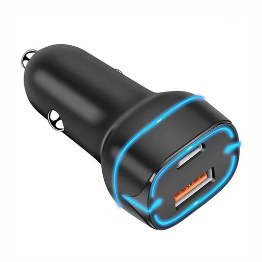 2 Port Car Charger - USB and Type C