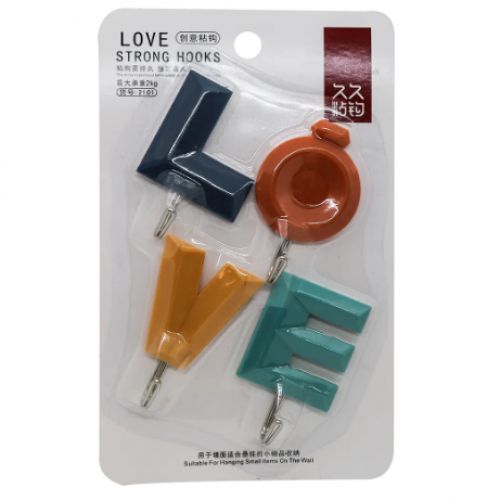 L.O.V.E Designed Plastic With Stainless Steel Hooks