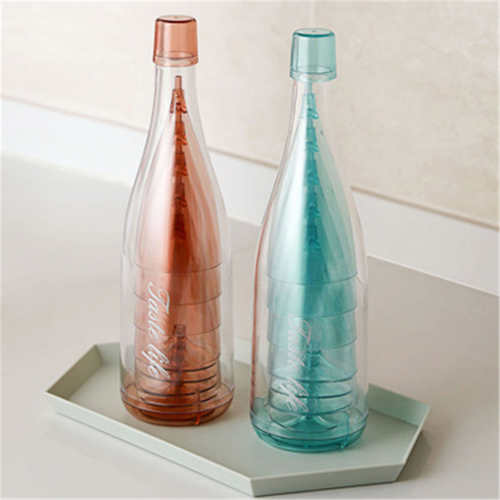 5 Piece Champagne Flutes With A Storage Bottle