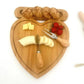 1pc Bamboo Cheese Knife & Fork & 1pc Cutting Board