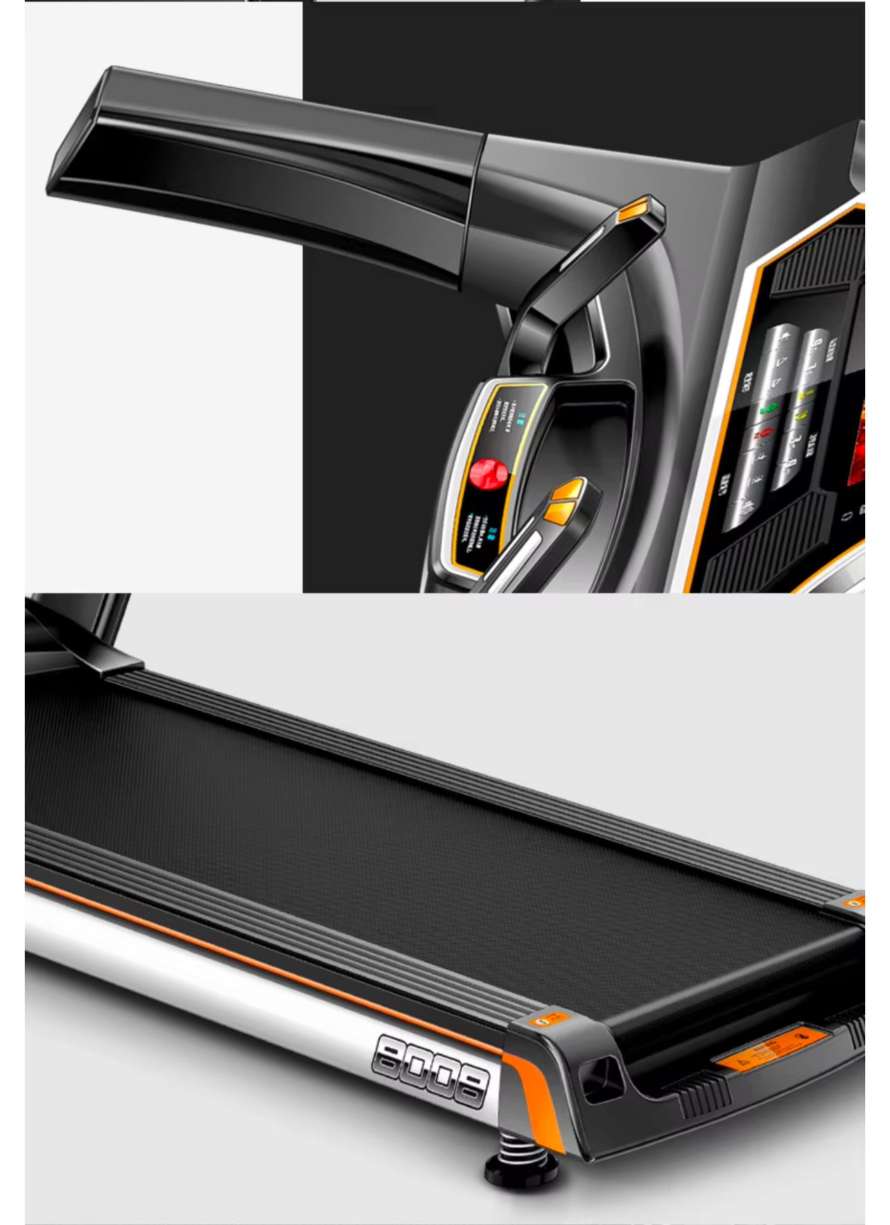 PRO-SPORTZ 8008 (F88)Digital Treadmill Exercise Fitness Machine 150KG Semi Commercial Treadmill With Kinomaps, Swift & Yfit Apps. 7” TFT Screen & Bluetooth.