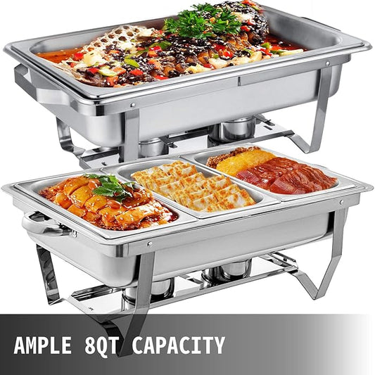 3 Grid Buffet Serving Set Party Warmer Buffet with Folding Frame