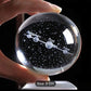 3D Solar System Crystal Ball With Light Up Base