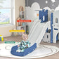 Kids Slide with Climber, Basketball Hoop, Tunnel and Storage Space, Outdoor Indoor Slide Playset for Toddlers Age 1-12