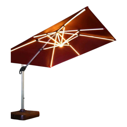 Weather-Resistant Cantilever Umbrella With LED Lighting