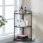 Foldable Corner Storage Shelf Metal Rack with Adjustable Feet