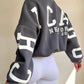 Women's Long Sleeve Baggy Sweatshirt Ladies Fleece Pullover Jumper Top Oversized