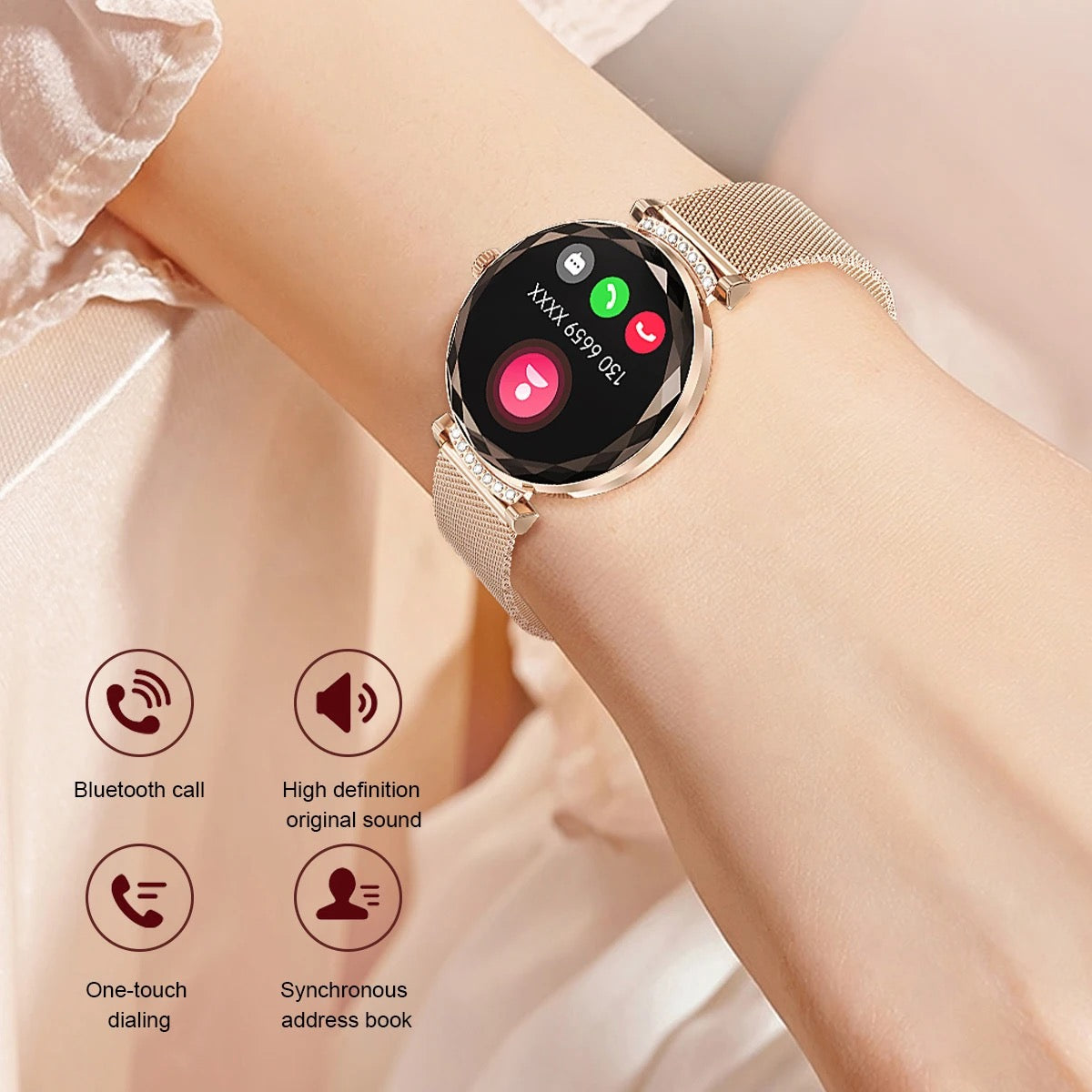 SENBONO NX7 Pro 1.19 inch Color Screen Smart Watch, Support Heart Rate / Blood Pressure / Blood Oxygen Monitor Ladies Smart Watch