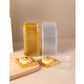 50Pcs Square Plastic Dessert Containers With Gold Base - Transparent