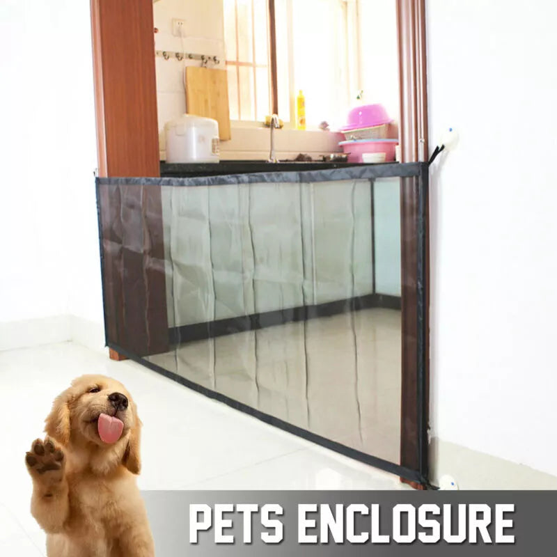 Magic Gate Pet Dog Safety Mesh Gate Portable Folding Enclosure Install Anywhere Keep Distance for Your Pets from Kitchen and Outdoor