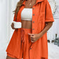 Women's Summer Cotton Linen Short Sets 2 Piece Half Sleeve Shirts Tops Sweatsuit Vacation Beach Outfits