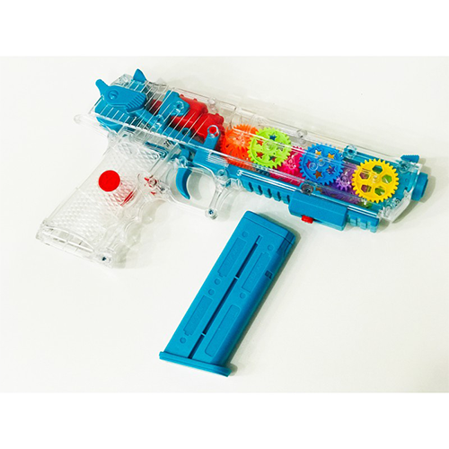 Colourful Electric Transparent Concept Gun Toy, Gear Light Gun, Gear Flashing Light Gun with Music