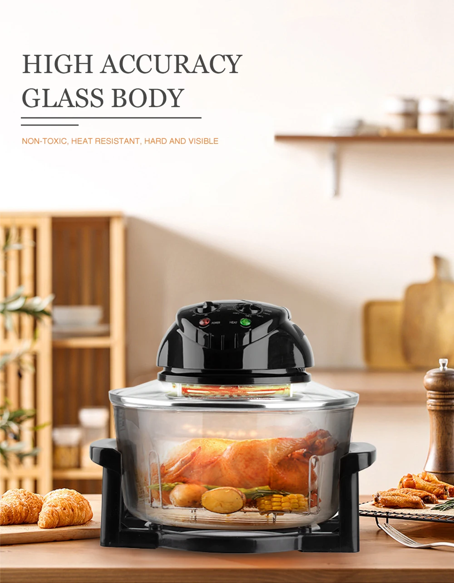 Raf Multi-cooker Glass Air Fryer Electric Convection Halogen Oven